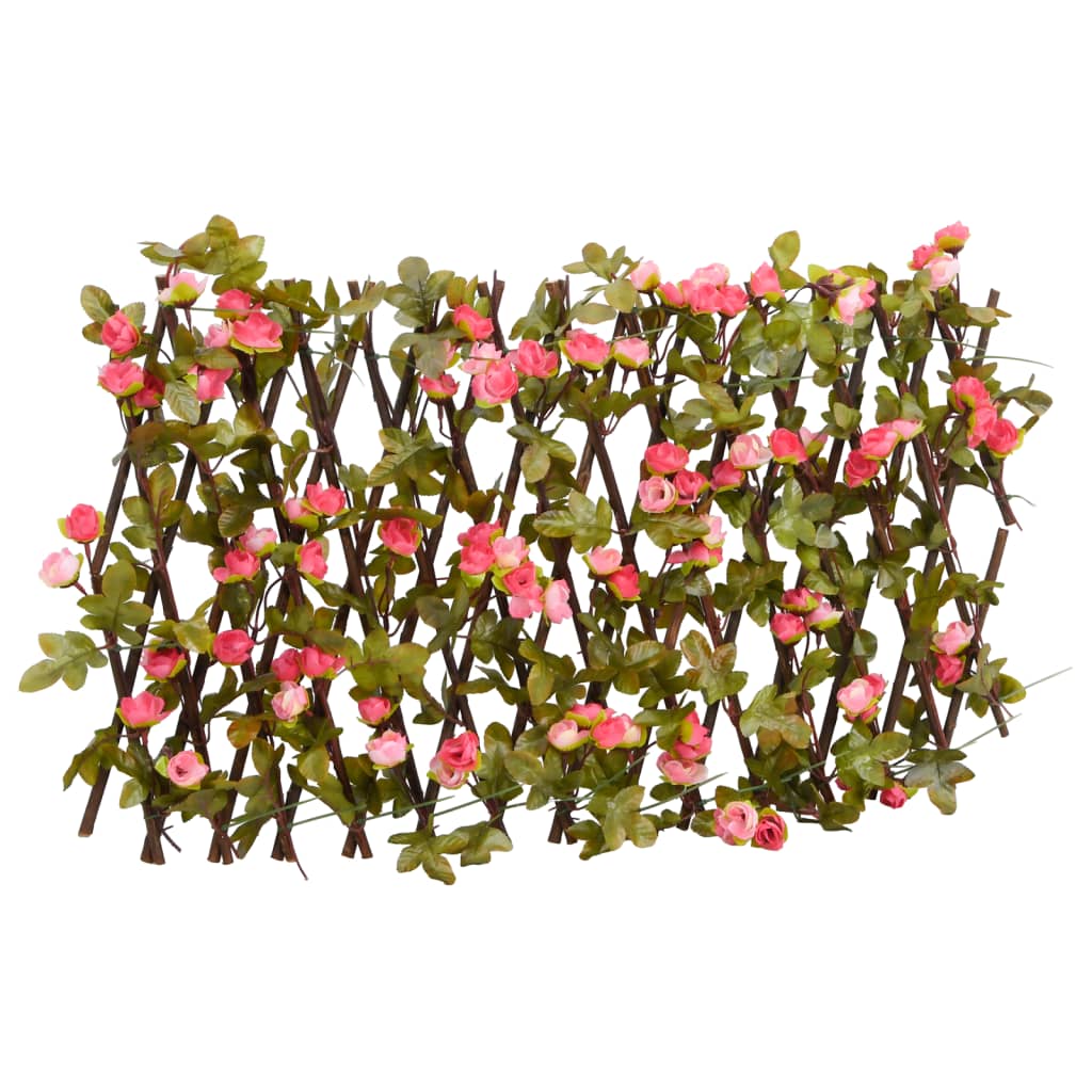 Vidaxx Kunstpflanze Efeu-Spalier 5 Stück ausziehbar 180x20 cm dunkelrosa
