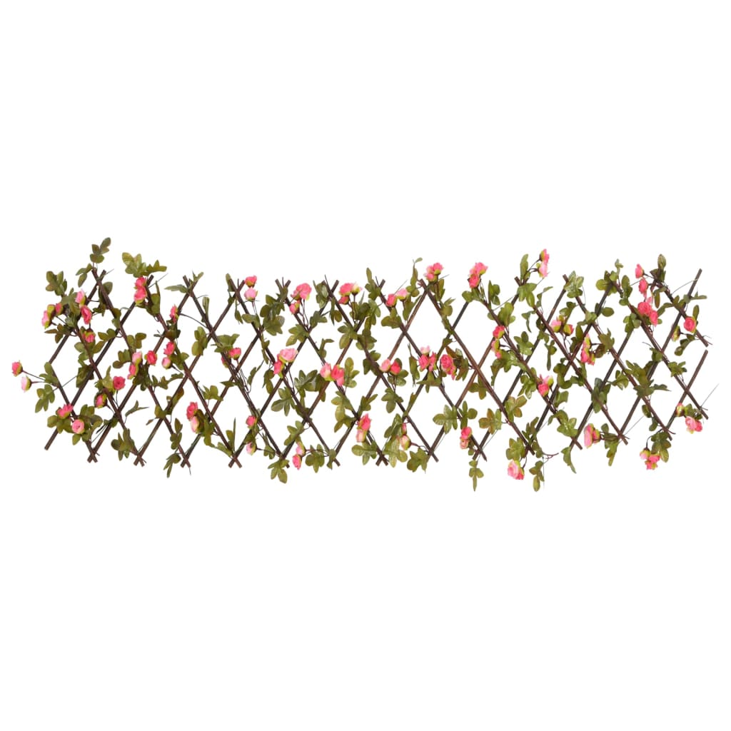 Vidaxx Kunstpflanze Efeu-Spalier 5 Stück ausziehbar 180x20 cm dunkelrosa