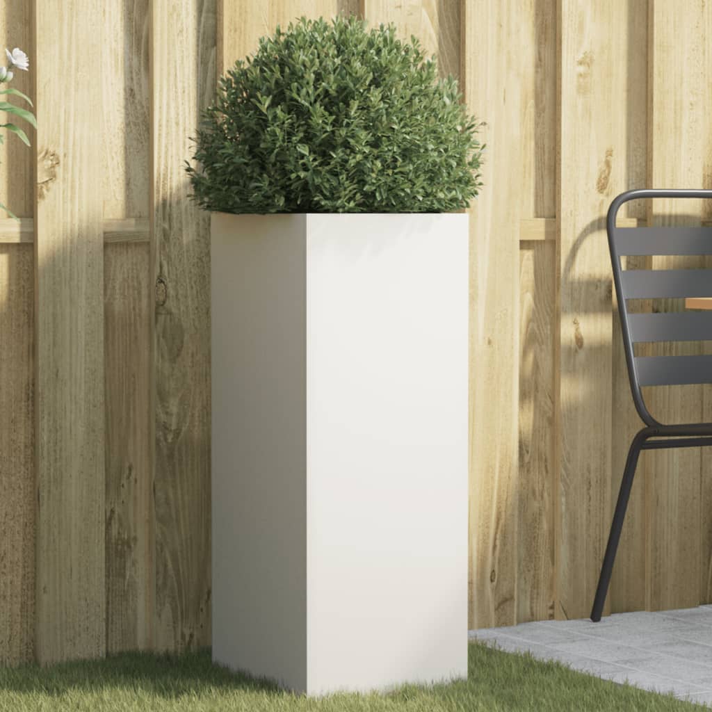 Vidaxx Pflanzgefäß 32x29x75 cm Stahl weiß