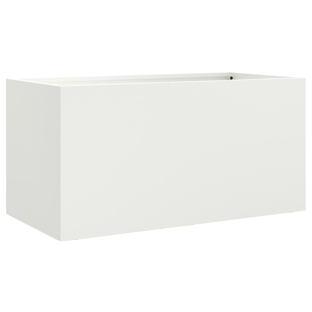 Vidaxx Pflanzgefäß 62x30x29 cm Stahl weiß