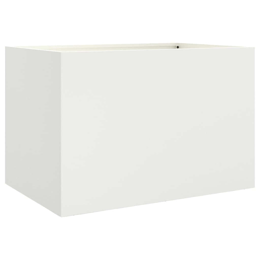 Vidaxx Pflanzgefäß 62x40x39 cm Stahl weiß