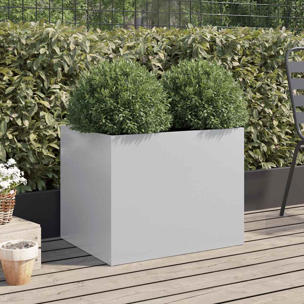 Vidaxx Pflanzgefäß 62x47x46 cm verzinkter Stahl silberfarben