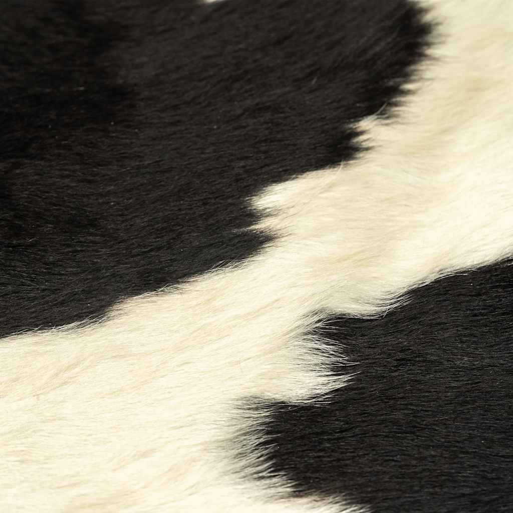 VidaXL Teppich 180x220 cm echtes Rindsleder schwarz und weiß