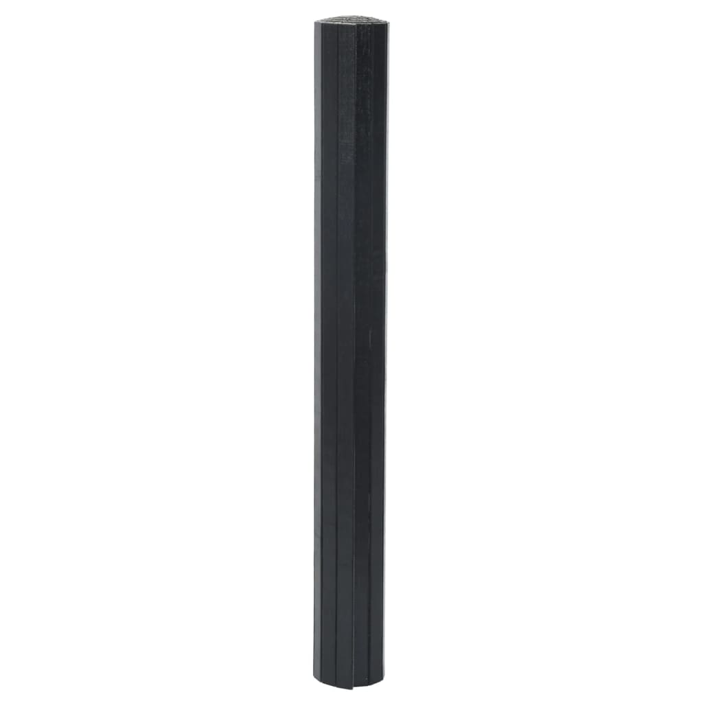 VidaXL Rechteckiger Teppich 70x200 cm Bambus schwarz