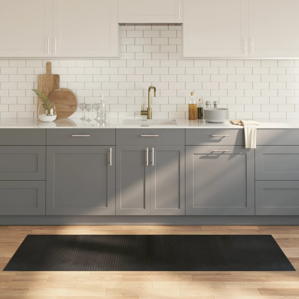 VidaXL Rechteckiger Teppich 70x200 cm Bambus schwarz