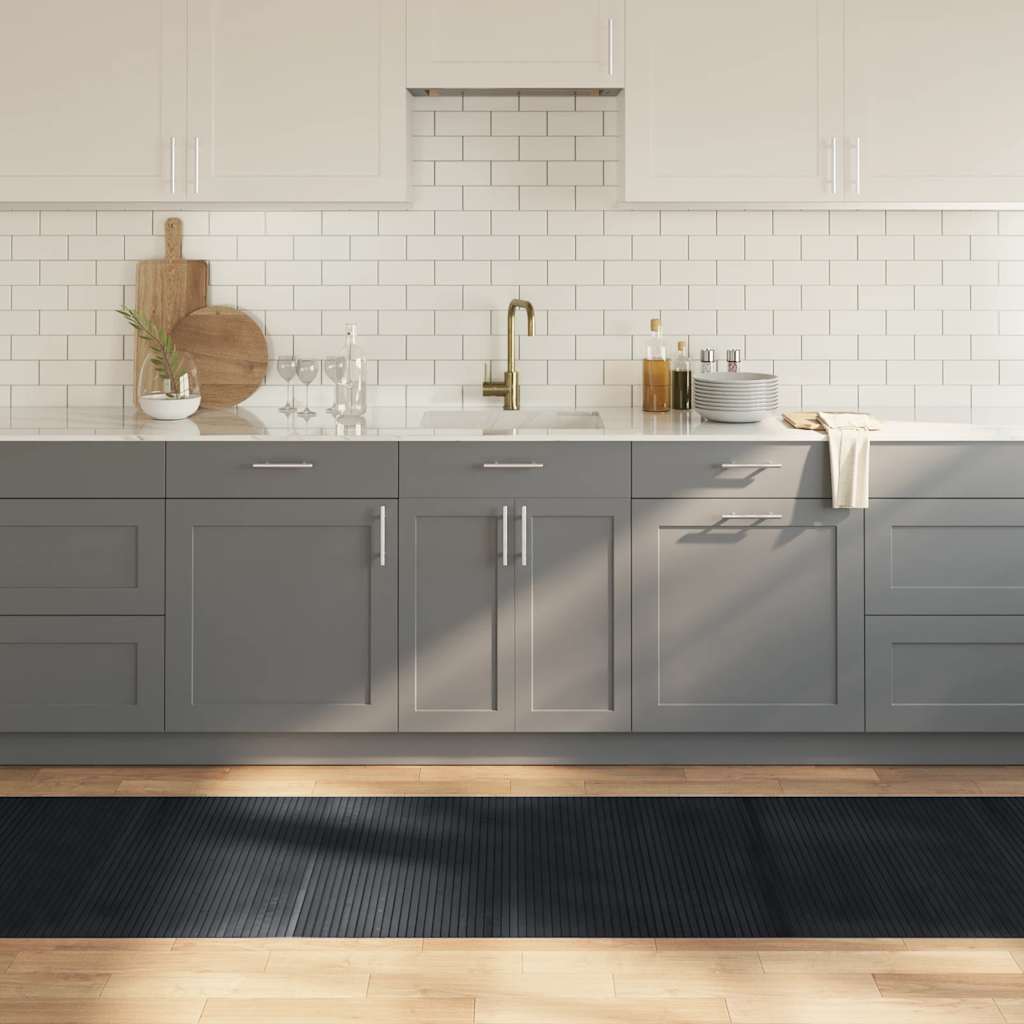 Vidaxx rechteckiger Teppich 80x400 cm Bambus schwarz