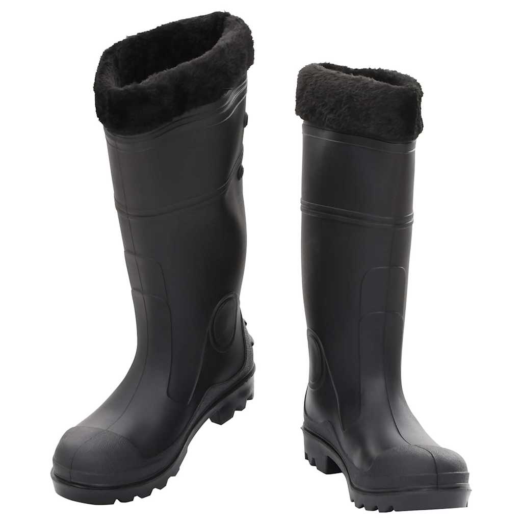 Vidaxl Regenstiefel mit abnehmbaren Socken Größe 39 PVC schwarz