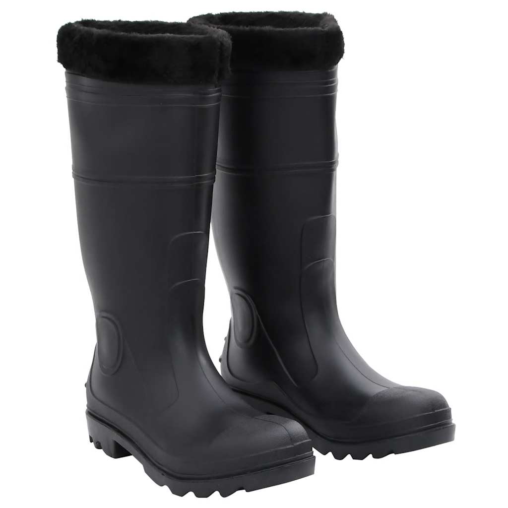 Vidaxl Regenstiefel mit abnehmbaren Socken Größe 41 PVC schwarz