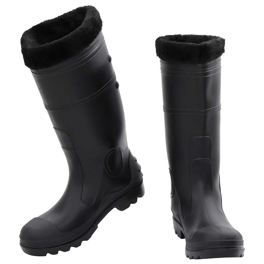 Vidaxl Regenstiefel mit abnehmbaren Socken Größe 42 PVC schwarz