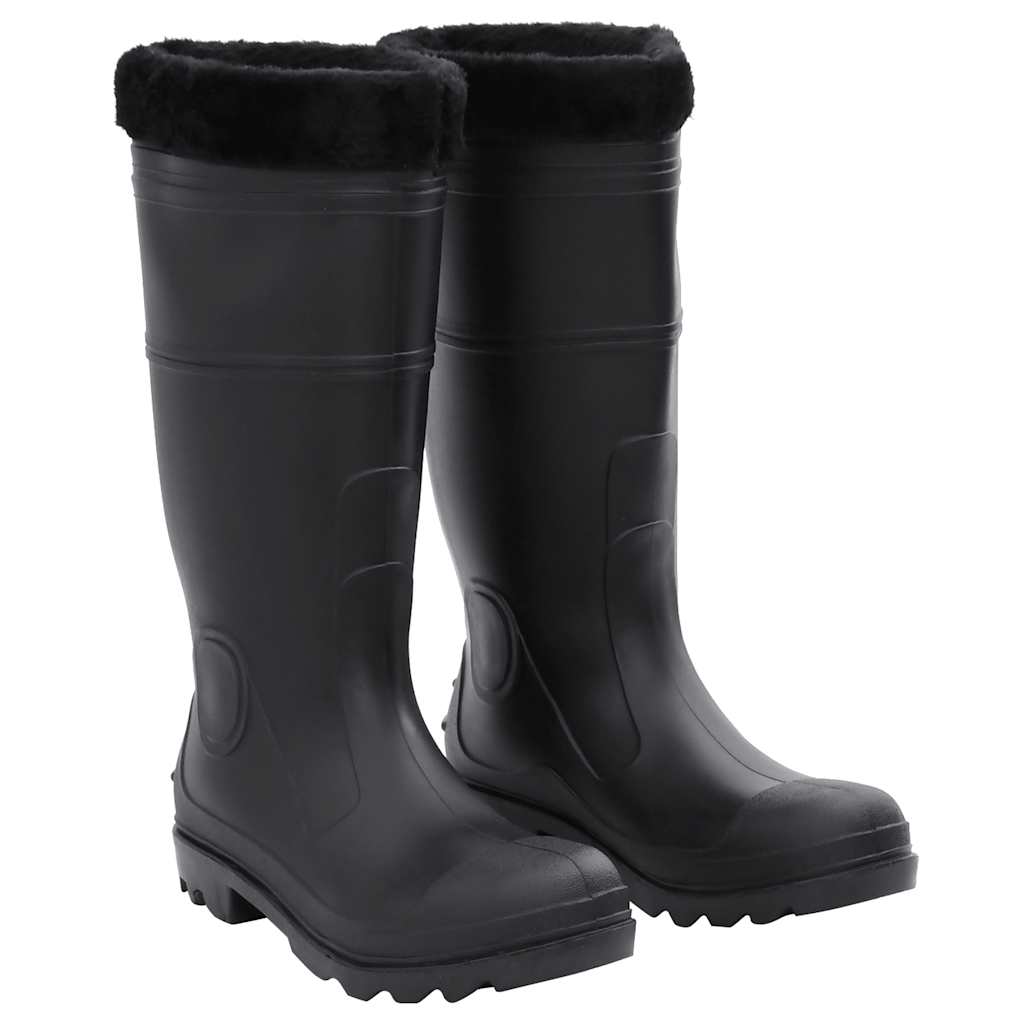 Vidaxl Regenstiefel mit abnehmbaren Socken Größe 43 PVC schwarz