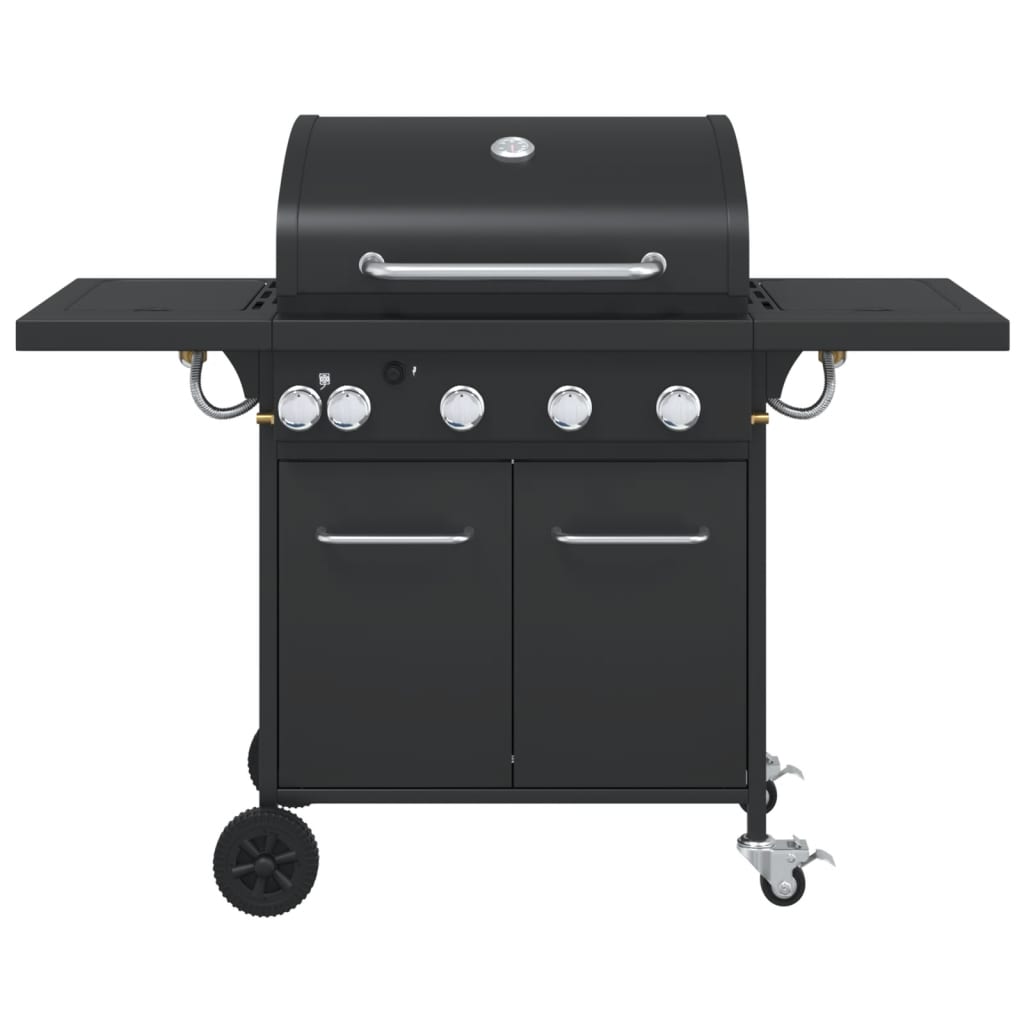 VidaXL Gasgrill mit 5 Brennern, pulverbeschichteter Stahl, schwarz