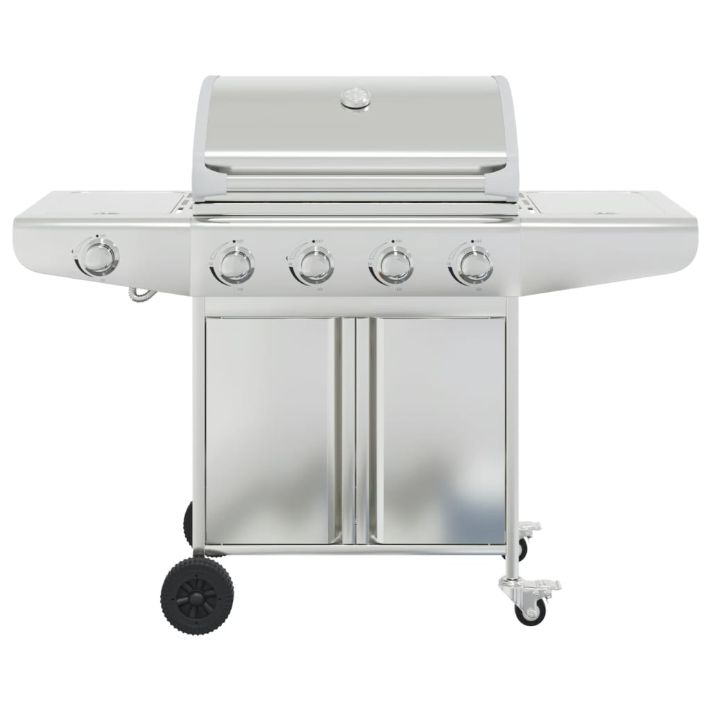 VidaXL Gasgrill mit 5 Brennern aus Edelstahl silberfarben