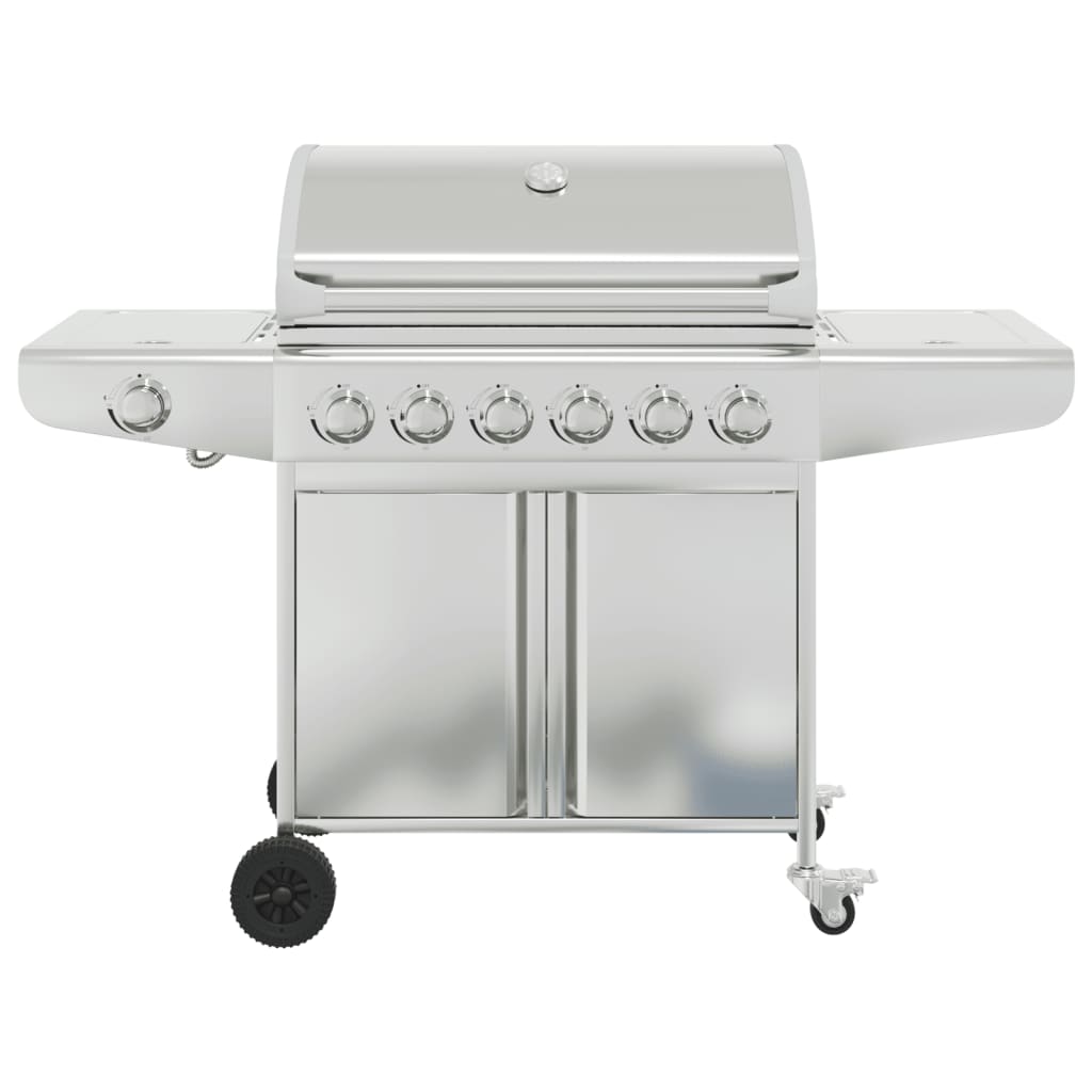 VidaXL Gasgrill mit 7 Brennern aus Edelstahl silberfarben