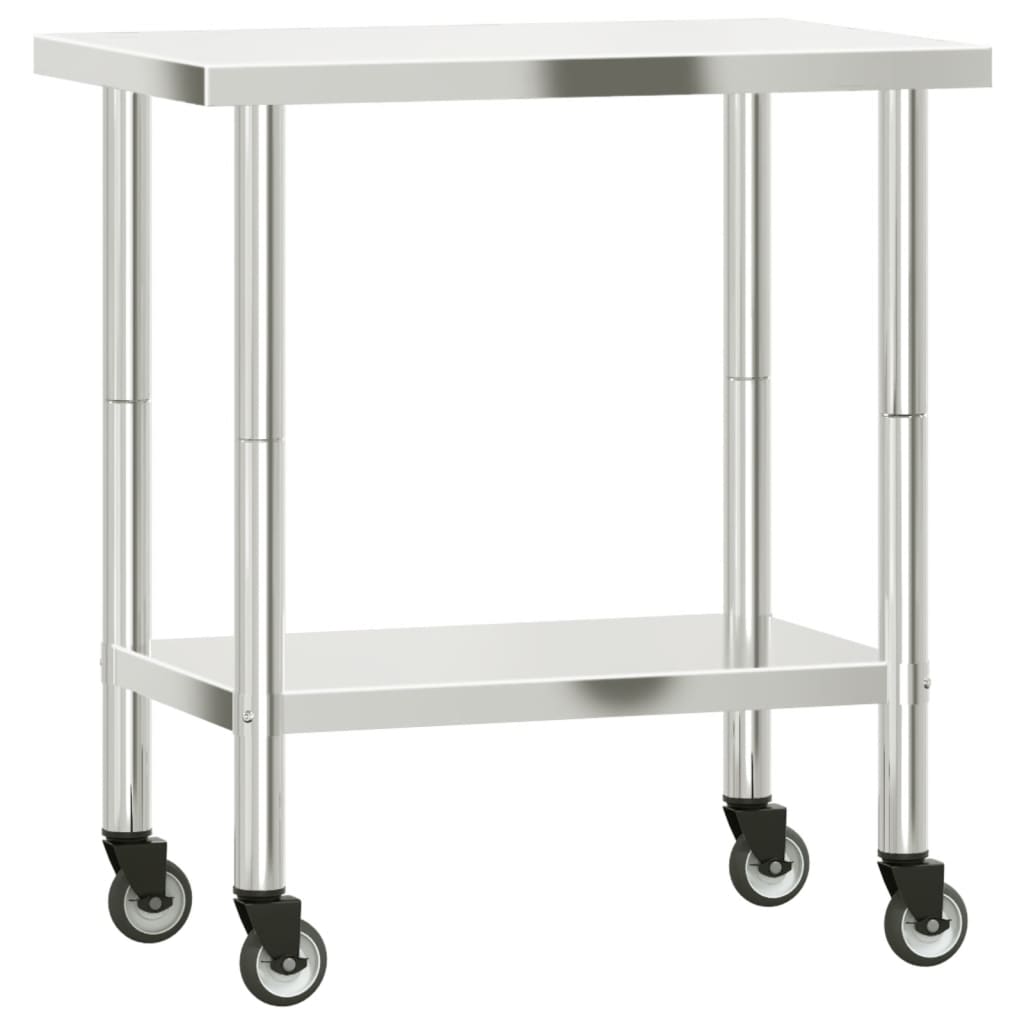 Vidaxx Küchenarbeitstisch mit Rollen 82,5x55x85 cm Edelstahl