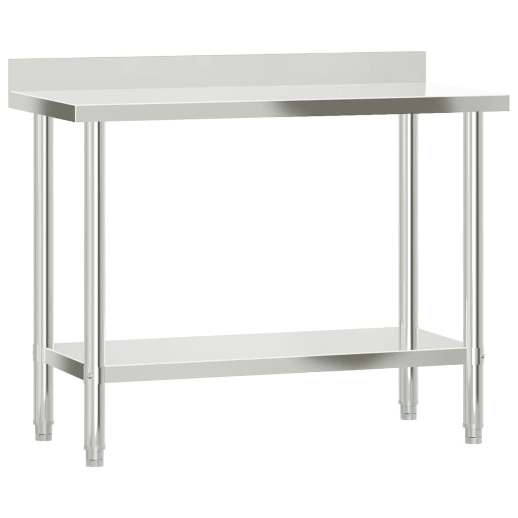 Vidaxxl Küchenarbeitstisch mit Spritzschutz 110x55x93 cm Edelstahl