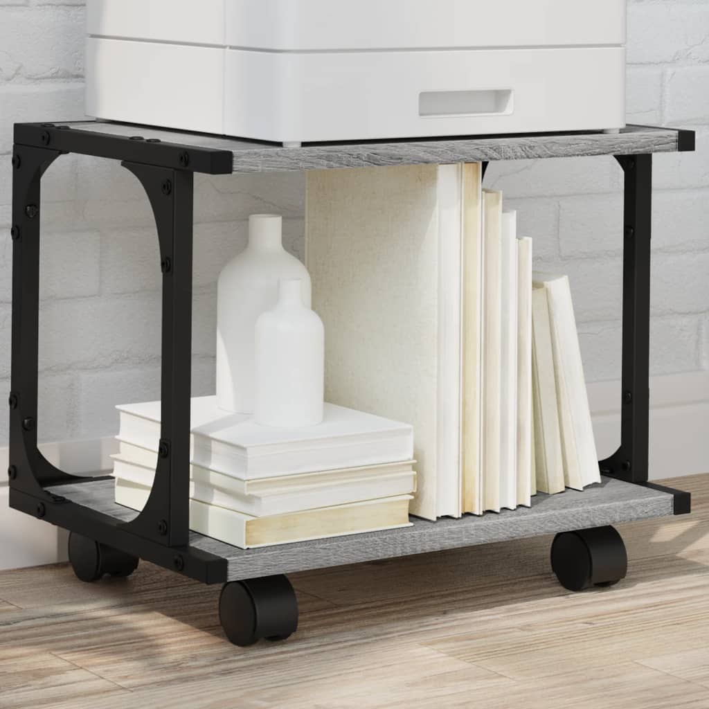 VidaXL Druckerschrank 2-lagig 41x28x33,5 cm Holzwerkstoff Sonoma grau