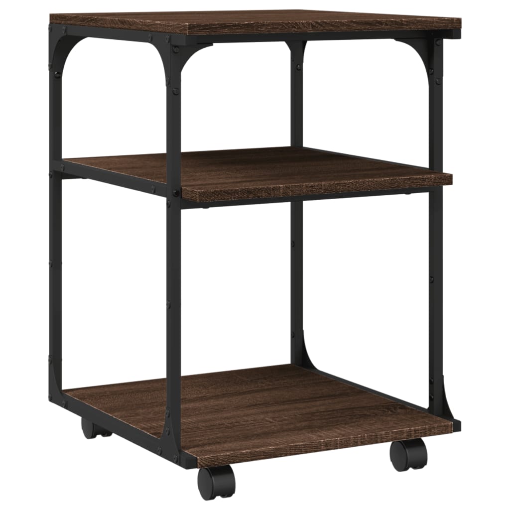 Vidaxx-Druckerschrank, 3-lagig, 43 x 48 x 64 cm, lackiertes Holz, braune Eiche
