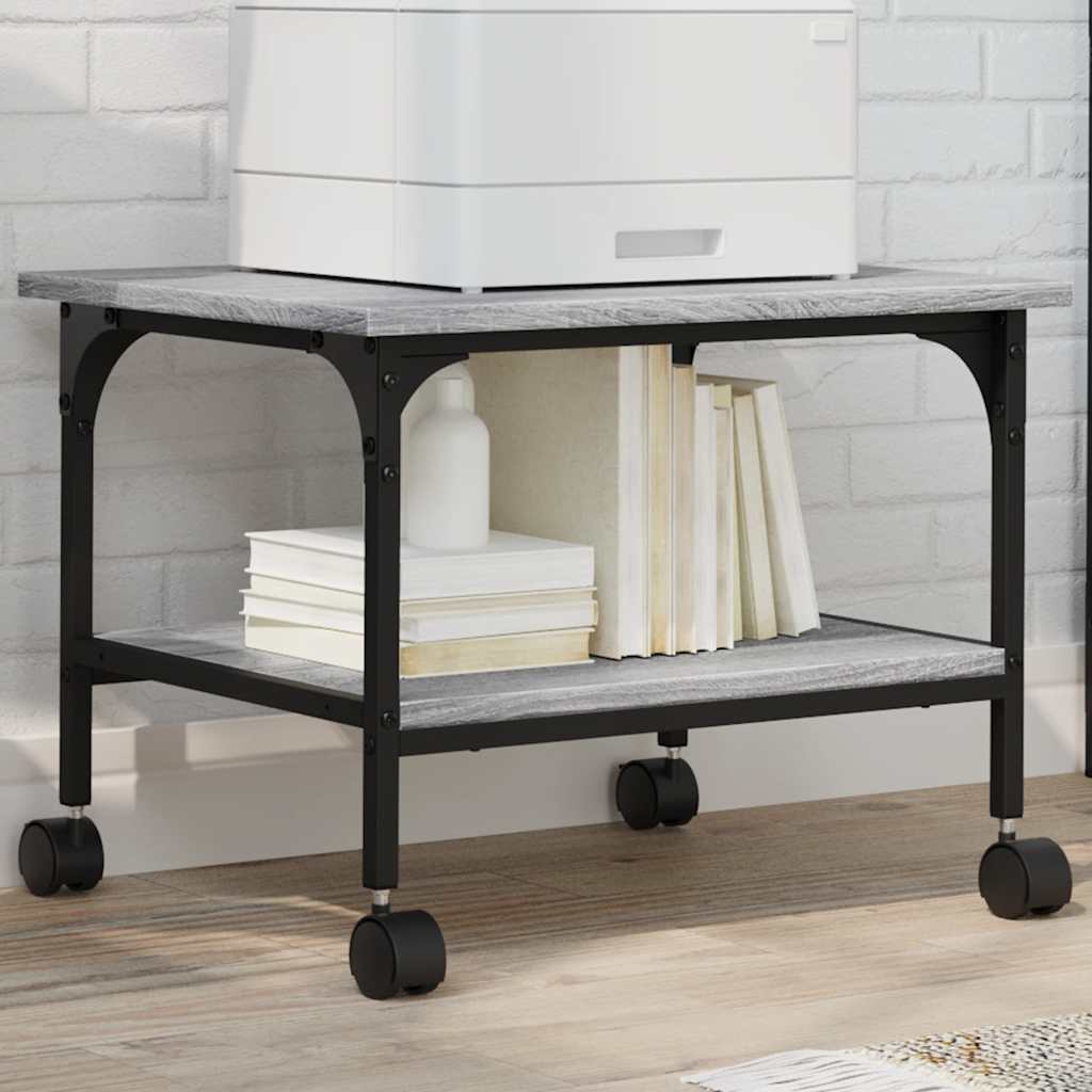 Vidaxx Druckerschrank 2-lagig 50x40x38 cm verarbeitetes Holz Sonoma grau