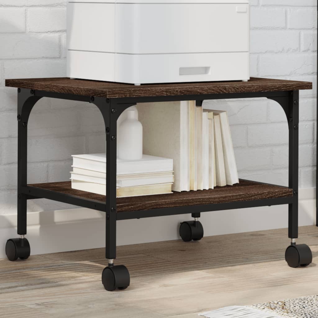Vidaxx Druckerschrank 2-schichtig 50x40x38 cm verarbeitetes Holz Eiche braun