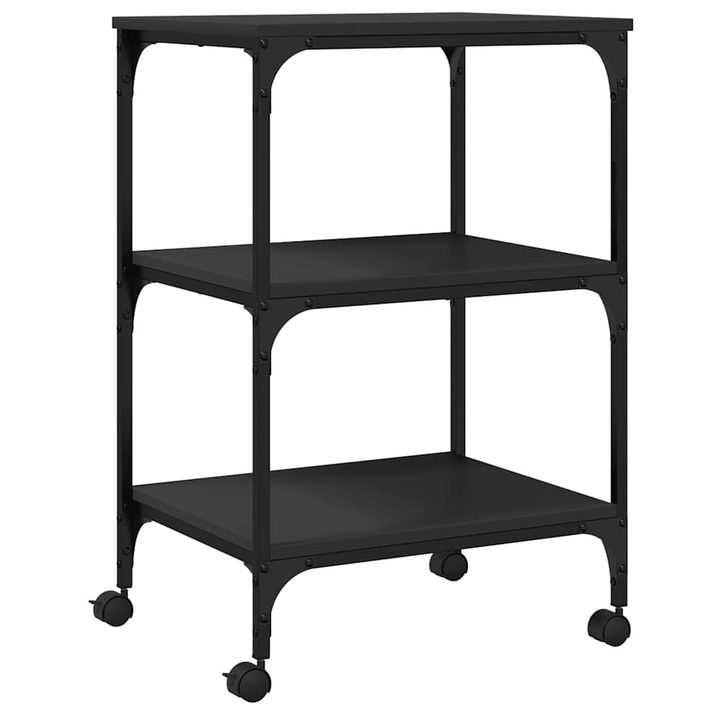 Vidaxx Druckerschrank 3-schichtig 50x41x75 cm verarbeitetes Holz schwarz