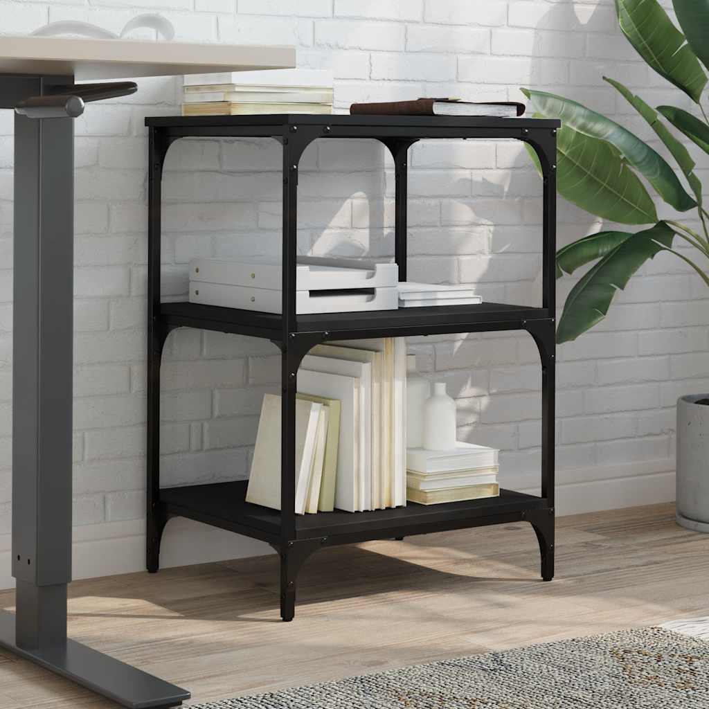 Vidaxx Druckerschrank 3-schichtig 50x41x75 cm verarbeitetes Holz schwarz