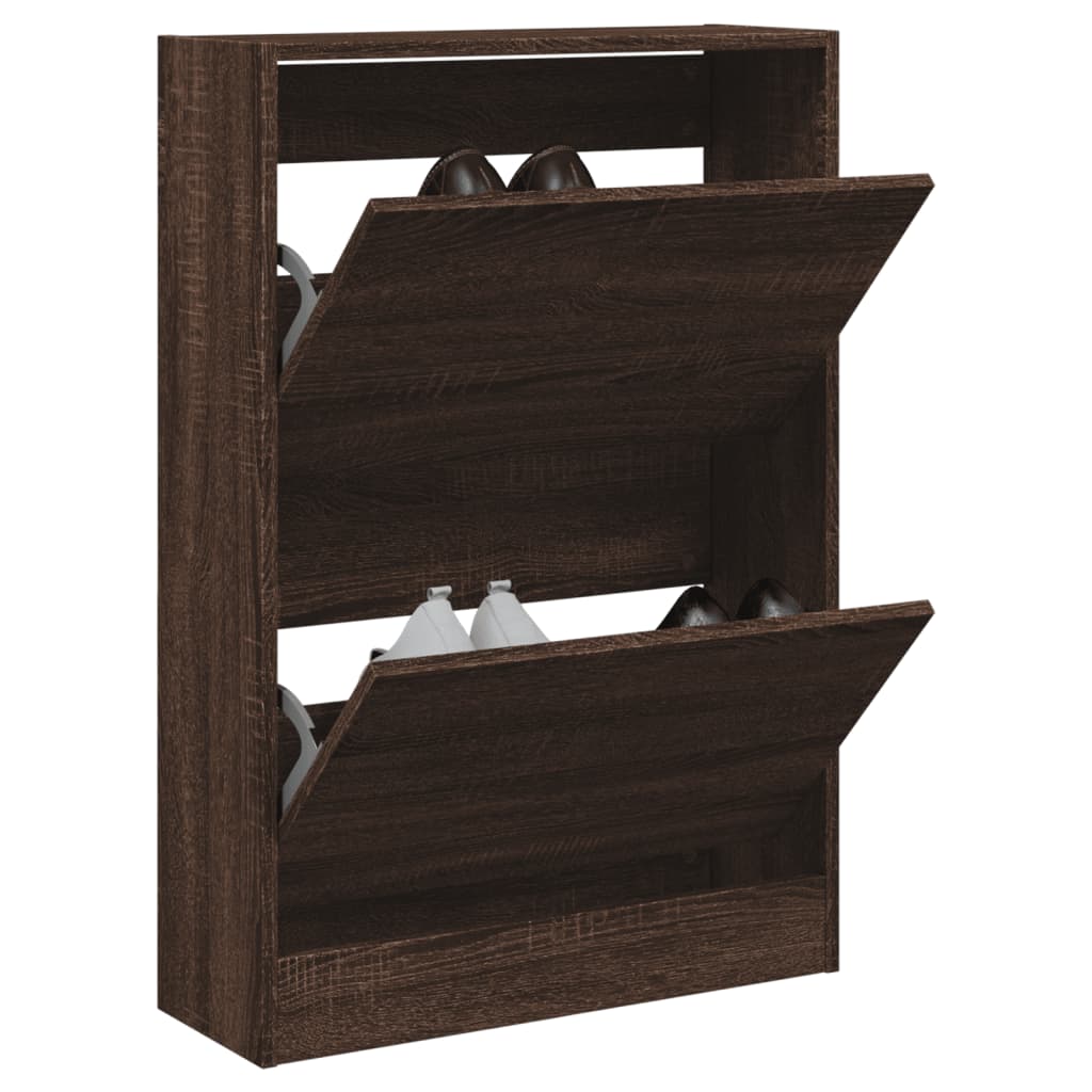 Vidaxx Schuhschrank 60x21x87,5 cm, fertige Holzfarbe, braune Eiche