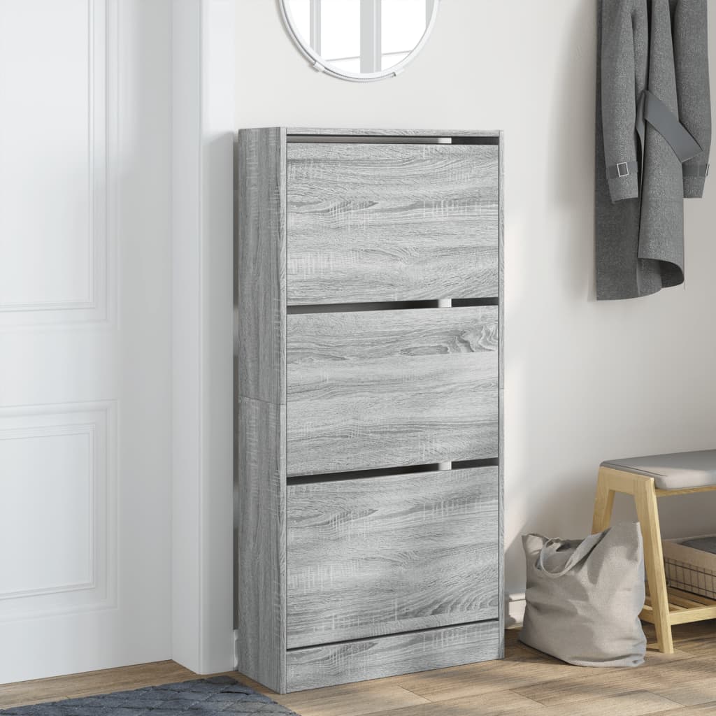 Vidaxx Schuhschrank 60x21x125,5 cm Holzwerkstoff Sonoma-Eiche grau