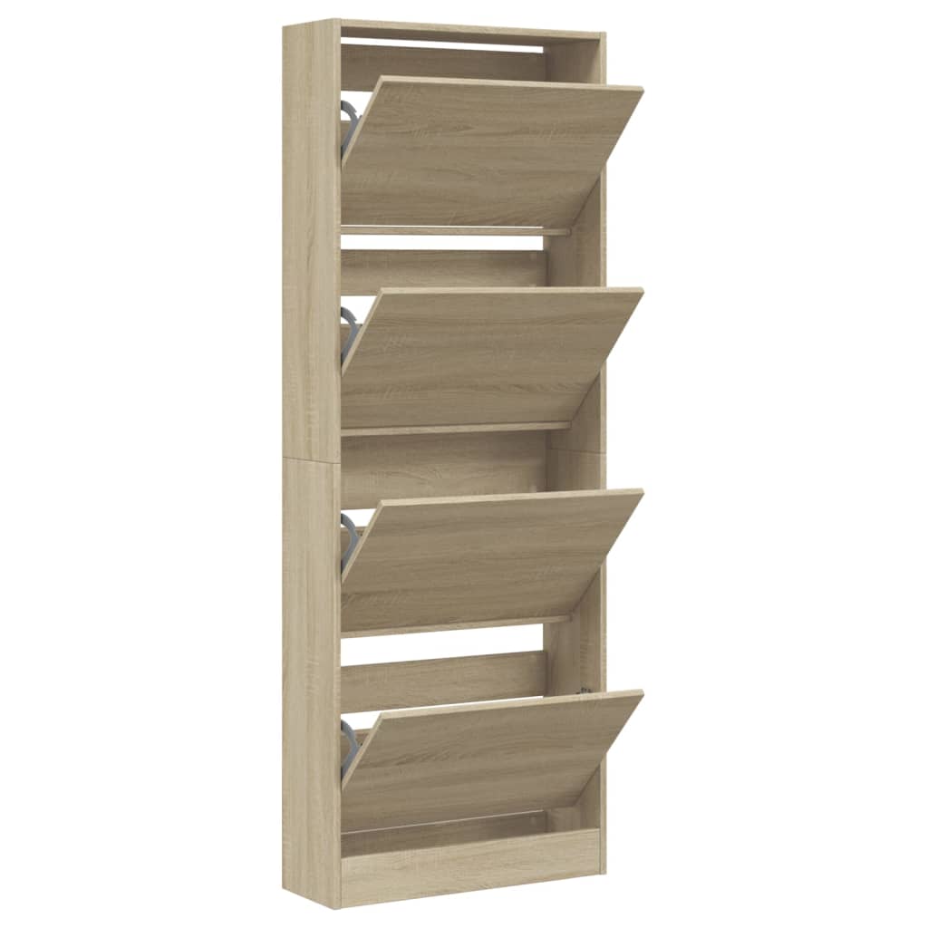 VidaXL Schuhschrank 60x21x163,5 cm Holzwerkstoff Sonoma-Eiche