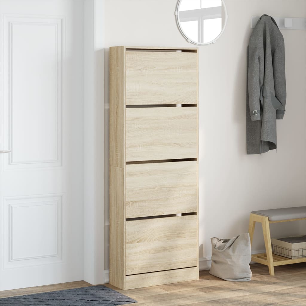 VidaXL Schuhschrank 60x21x163,5 cm Holzwerkstoff Sonoma-Eiche