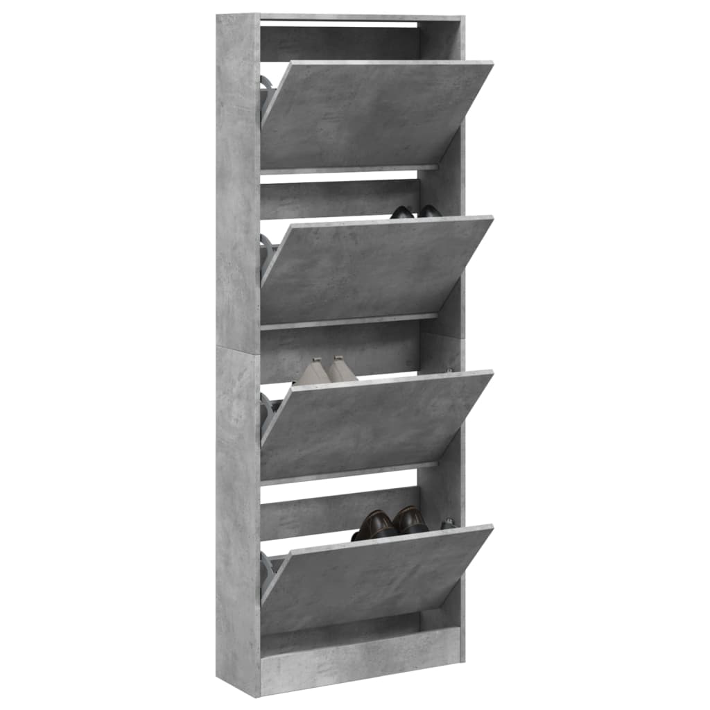 VidaXL Schuhschrank 60x21x163,5 cm Holzwerkstoff Betongrau