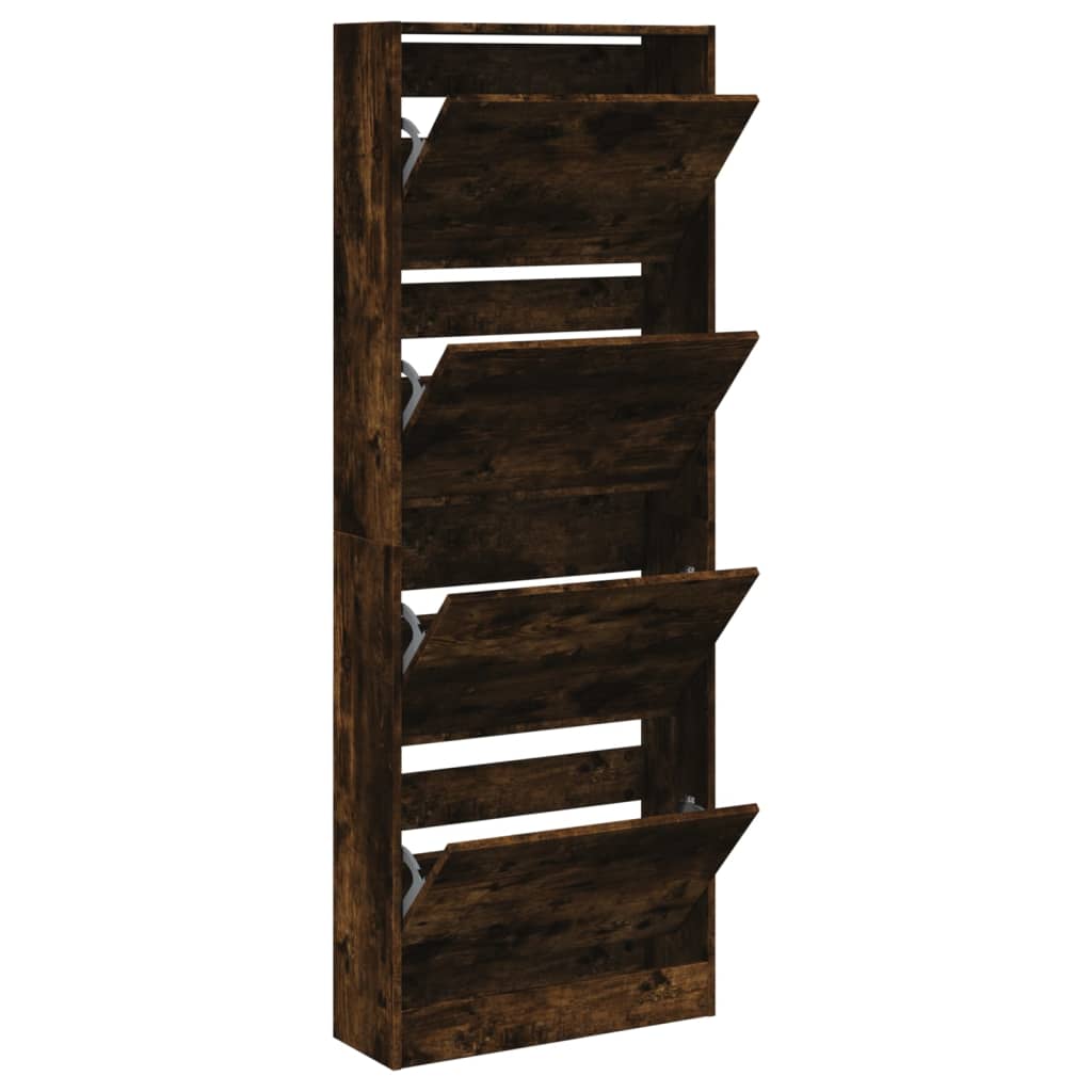 Vidaxx Schuhschrank 60x21x163,5 cm verarbeitetes Holz, geräucherte Eiche