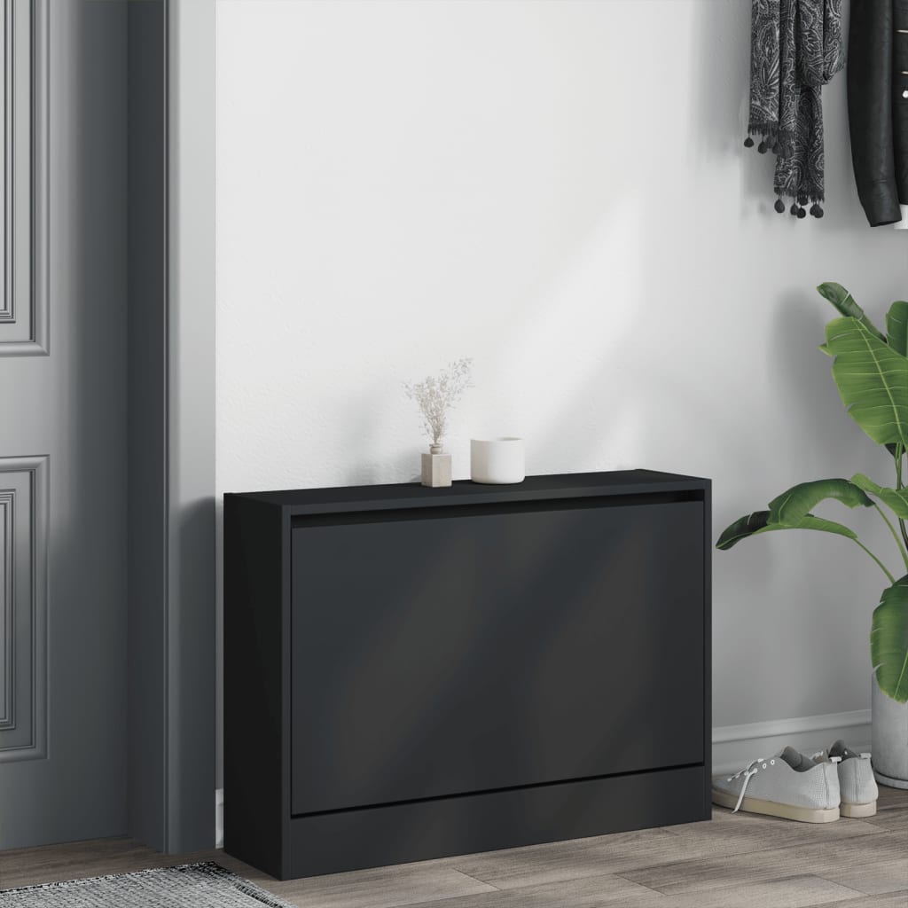 Vidaxx Schuhschrank 80x21x57 cm lackiertes Holz schwarz
