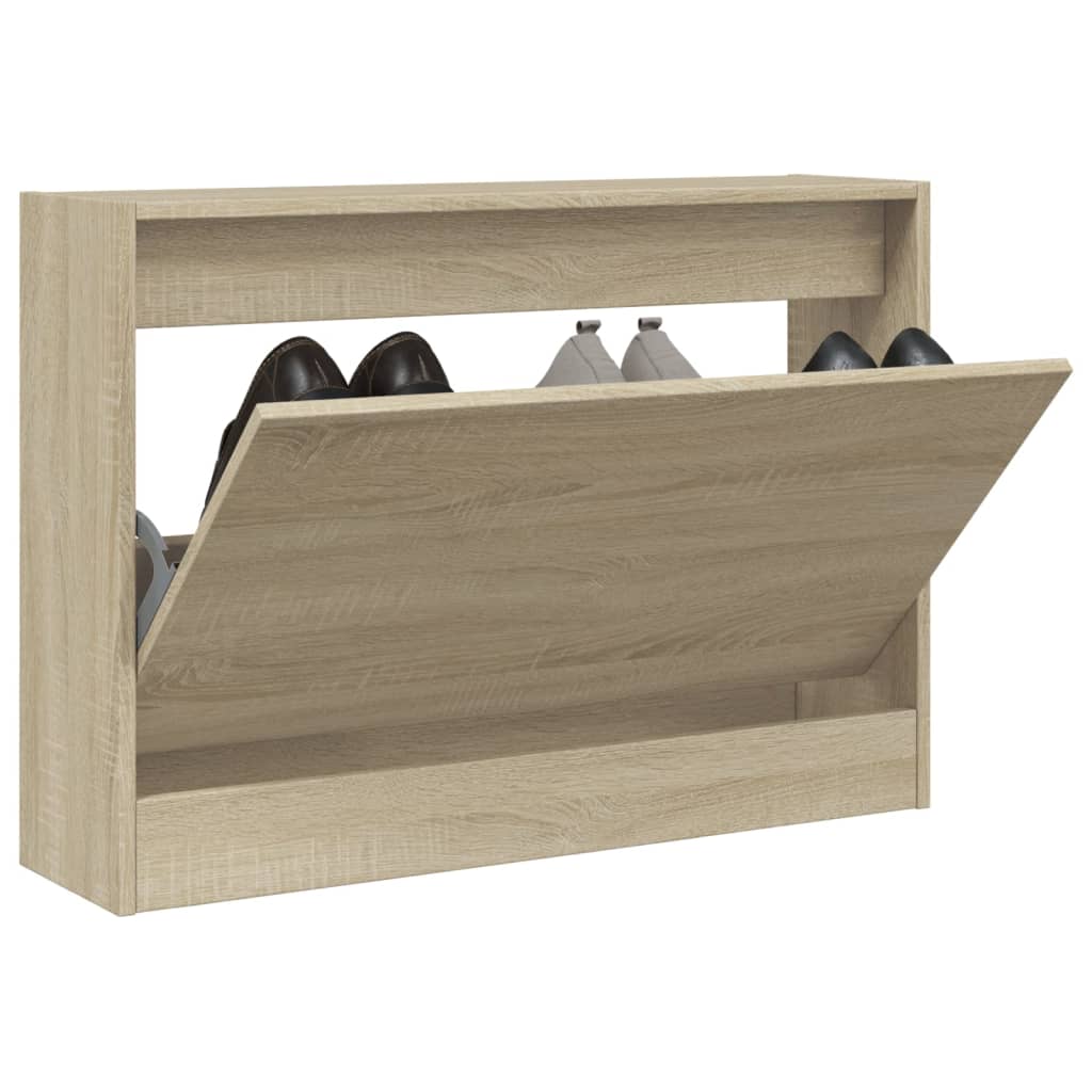 VidaXL Schuhschrank 80x21x57 cm Holzwerkstoff Sonoma-Eiche-farbig