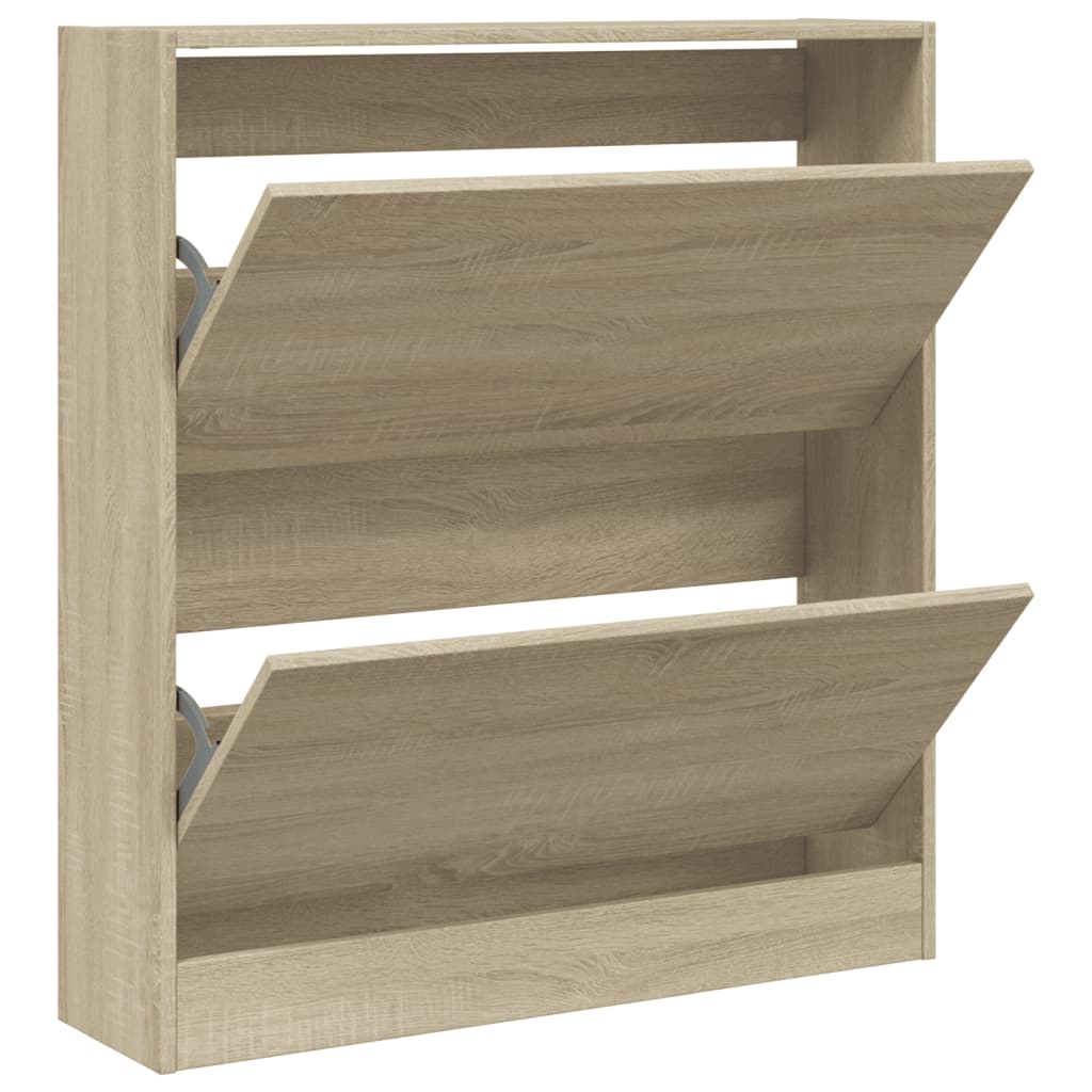 VidaXL Schuhschrank 80x21x87,5 cm Holzwerkstoff Sonoma-Eiche