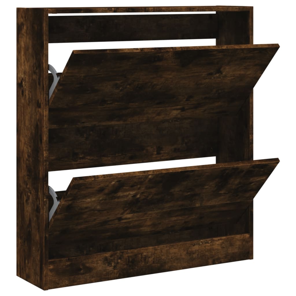 Vidaxx Schuhschrank 80x21x87,5 cm verarbeitetes Holz, geräucherte Eiche