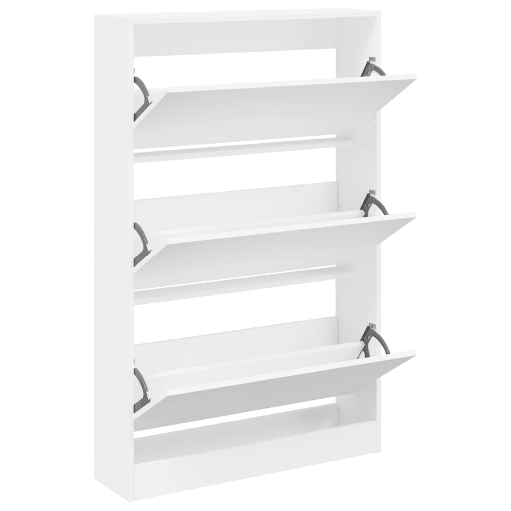 VidaXL Schuhschrank 80x21x125,5 cm Holzwerkstoff weiß