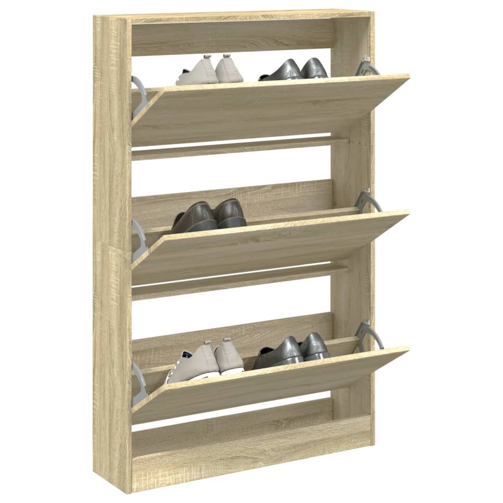 VidaXL Schuhschrank 80x21x125,5 cm Holzwerkstoff Sonoma-Eiche