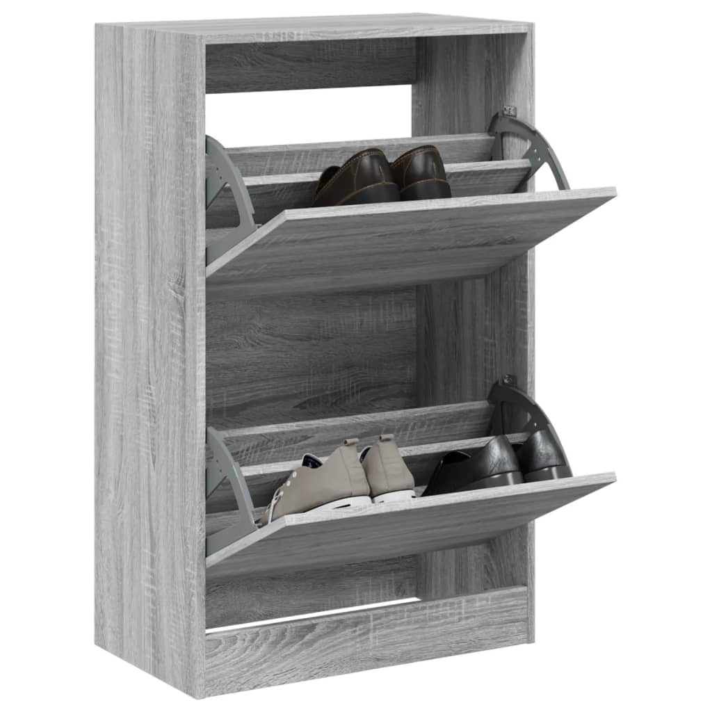Vidaxx Schuhschrank 60x34x96,5 cm, Holzwerkstoff, Farbe Sonoma-Eiche, Grau