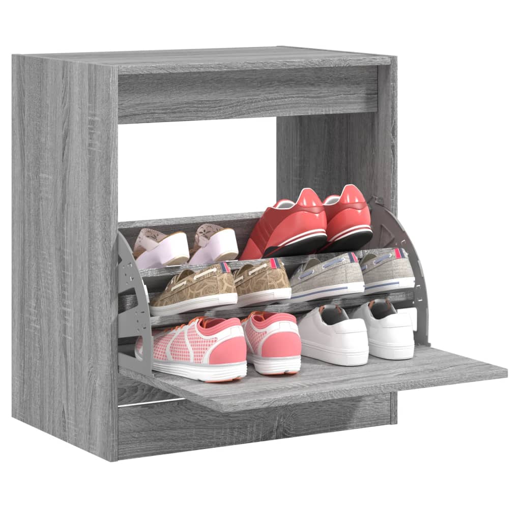 Vidaxx Schuhschrank 60x42x69 cm, Holzwerkstoff, Sonoma-Eiche, grau
