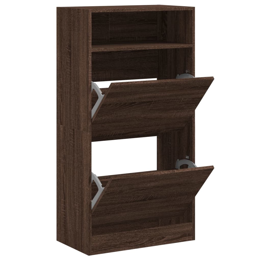 Vidaxx Schuhschrank 60x34x116 cm, fertige Holzfarbe, braune Eiche