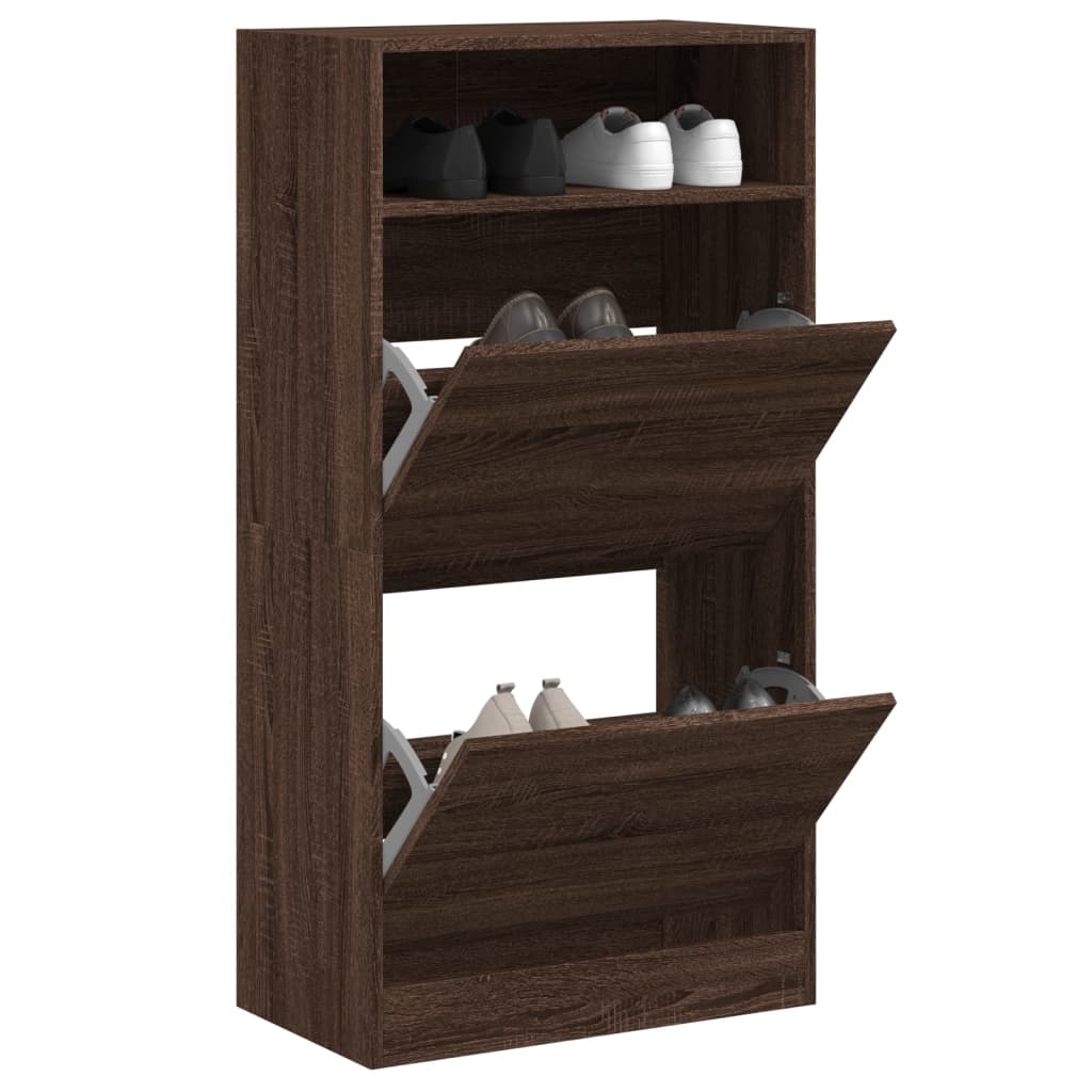 Vidaxx Schuhschrank 60x34x116 cm, fertige Holzfarbe, braune Eiche