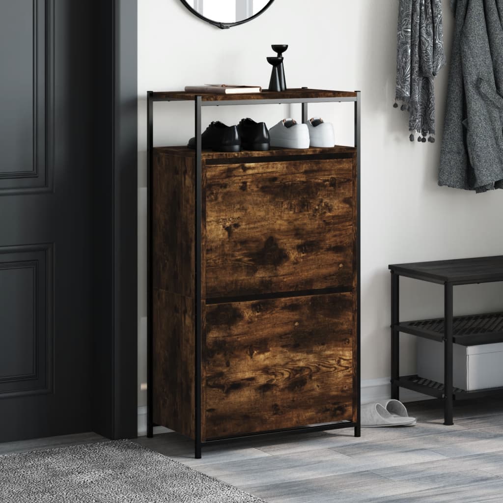 Vidaxx Schuhschrank 60x34x112 cm verarbeitetes Holz, geräucherte Eiche