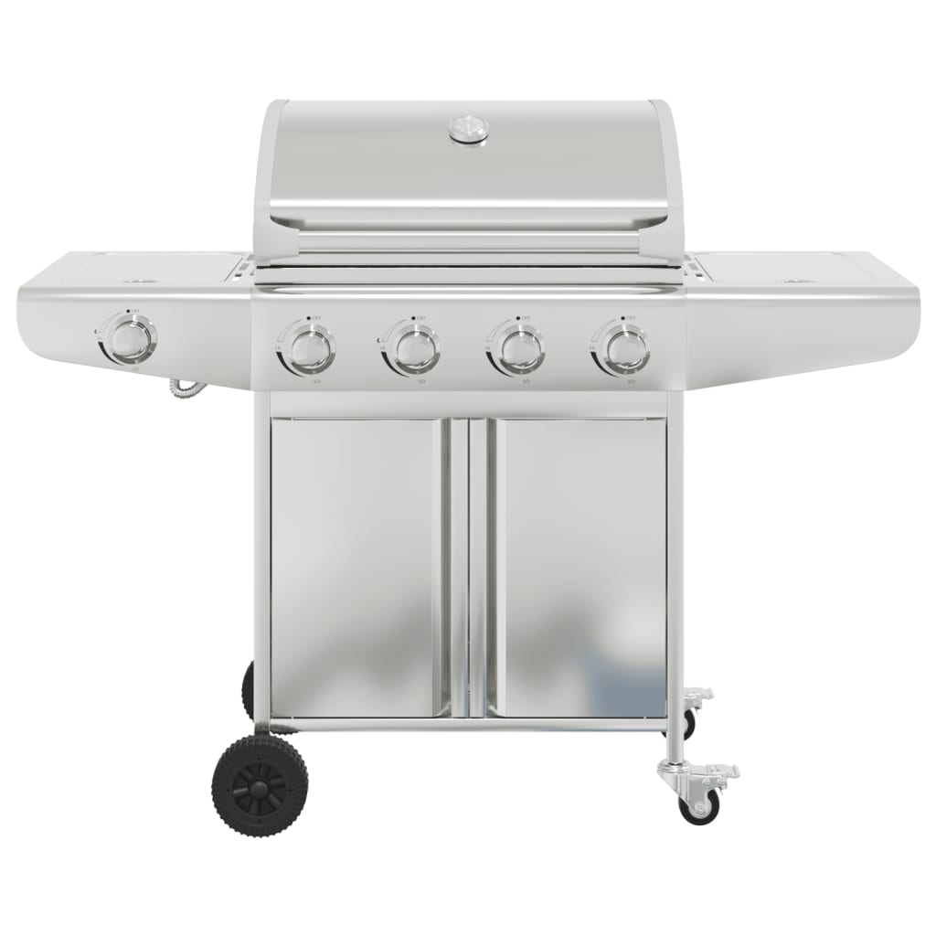 VidaXL Gasgrill mit 5 Brennern aus Edelstahl silberfarben