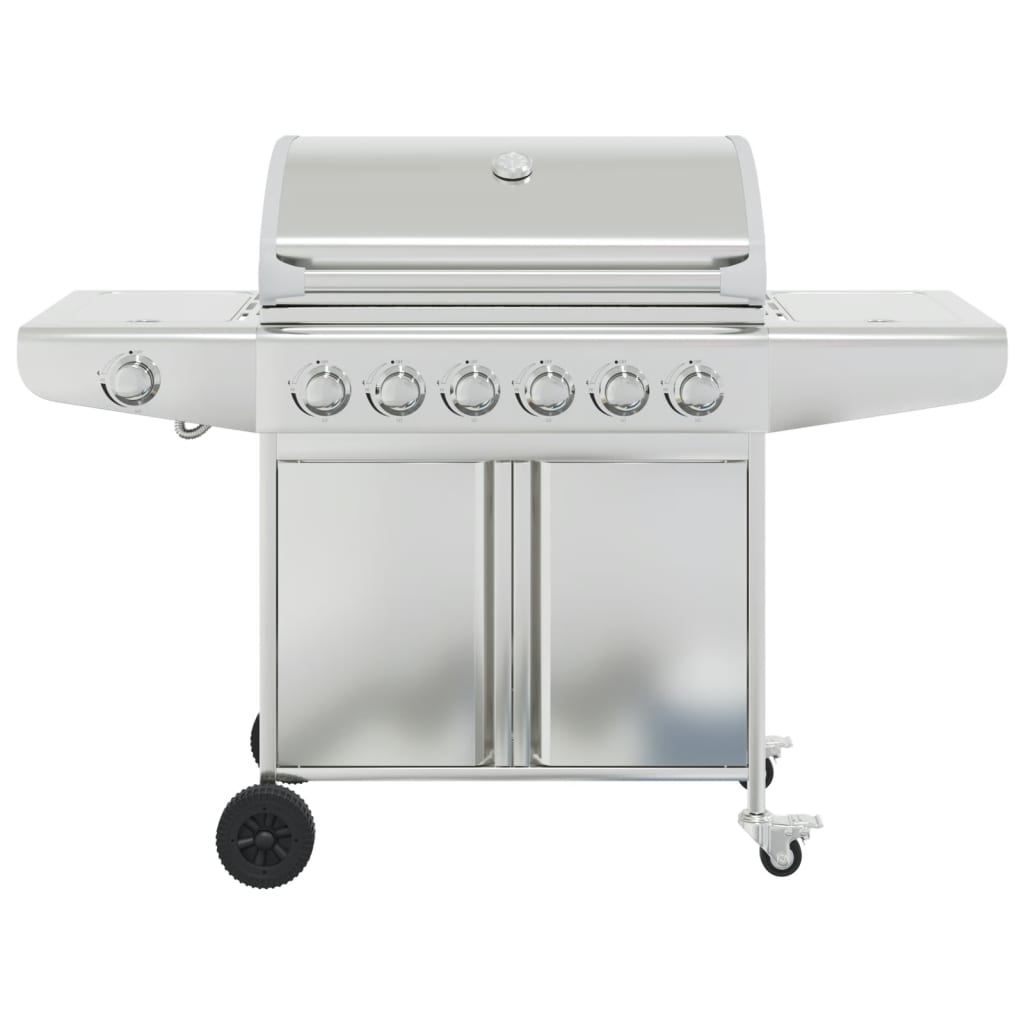 VidaXL Gasgrill mit 7 Brennern aus Edelstahl silberfarben