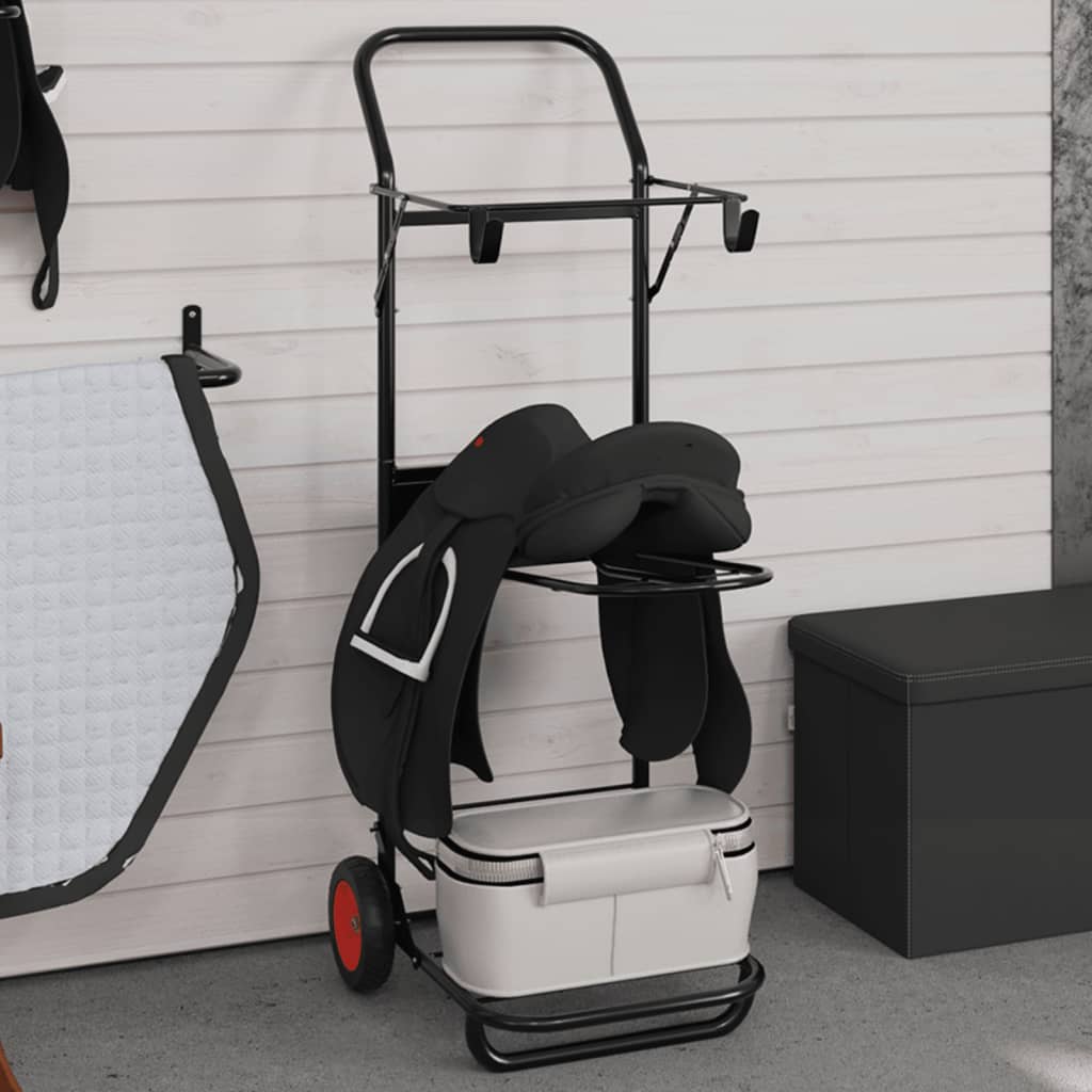 VidaXL Sattelwagen klappbarer Stahl schwarz