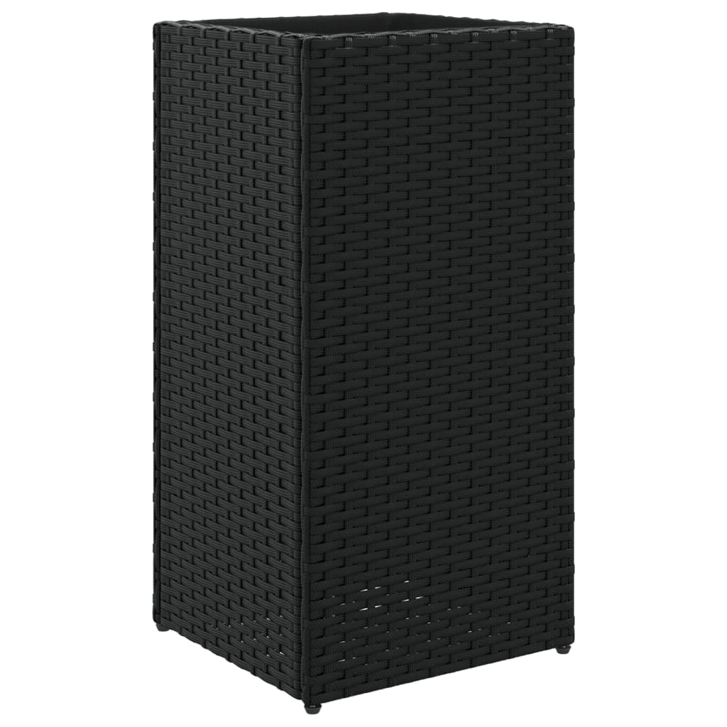 Vidaxx Pflanzgefäß 30x30x60 cm Polyrattan schwarz