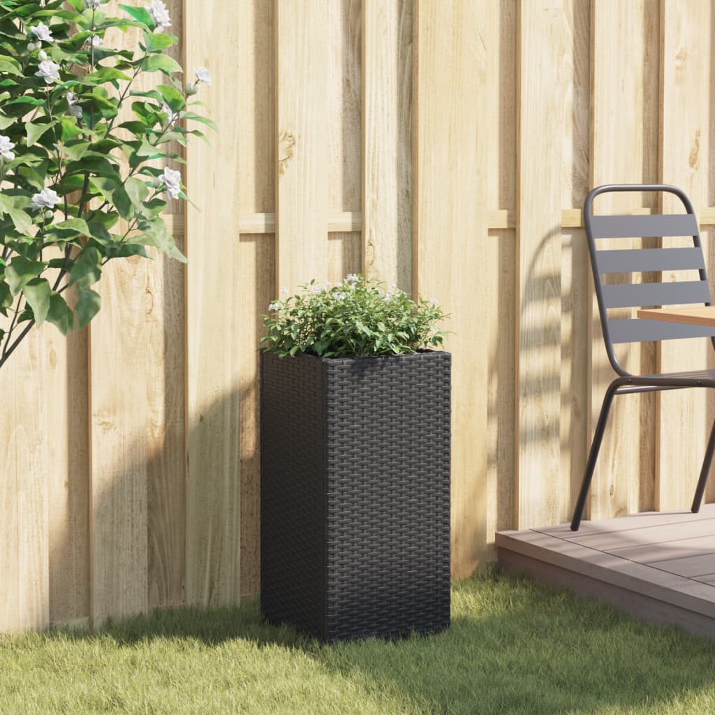 Vidaxx Pflanzgefäß 30x30x60 cm Polyrattan schwarz