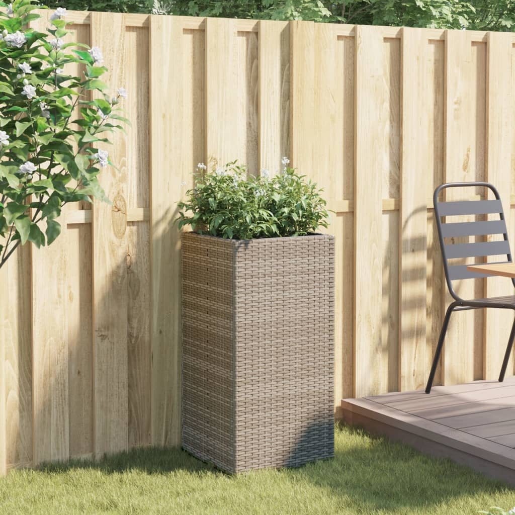 Vidaxx Pflanzgefäß 40x40x80 cm Polyrattan grau