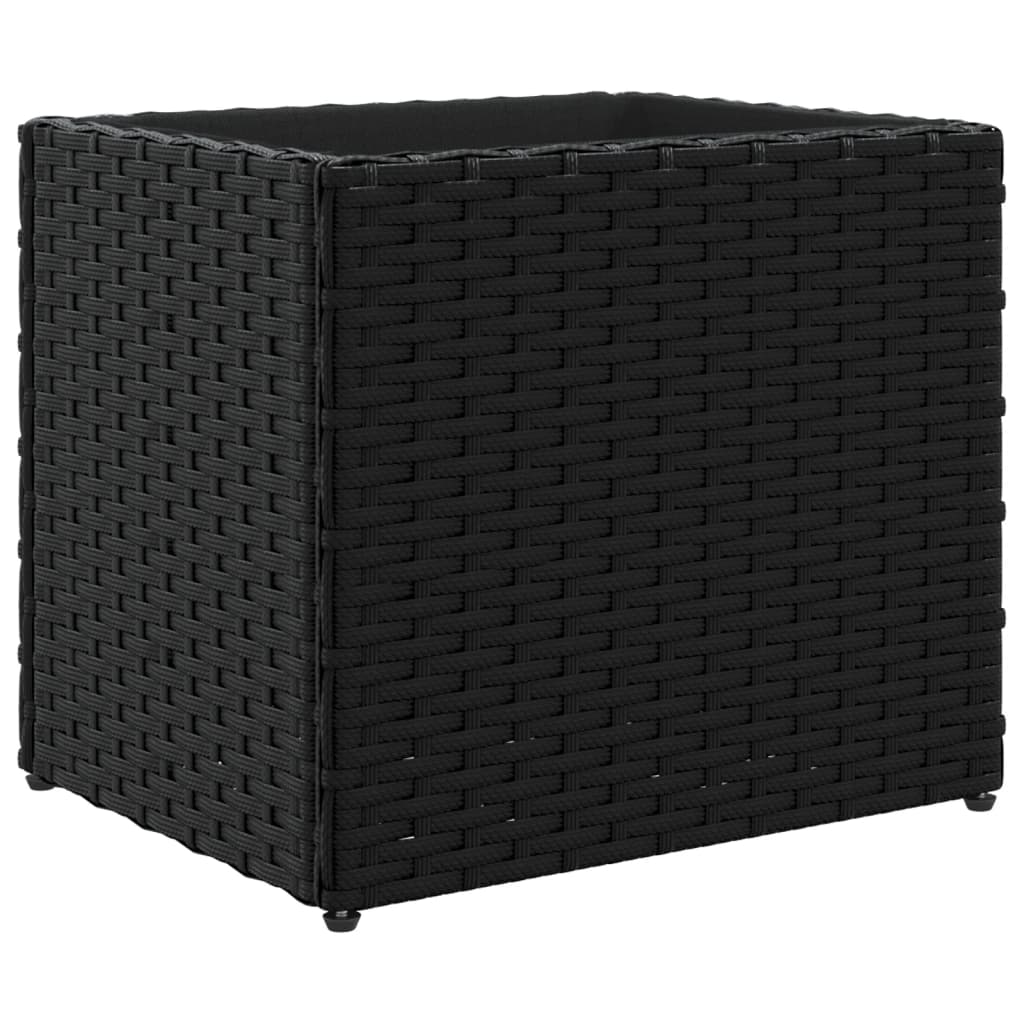 Vidaxx Pflanzgefäß 36x30x32 cm Polyrattan schwarz