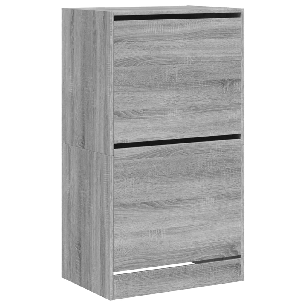 VidaXL Schuhschrank mit 2 klappbaren Schubladen 60x42x108 cm Grau Sonoma